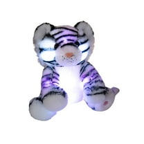 Large Glowing Tiger Plush Toy with Colorful Lights, Luminous Stuffed Animal, Night Light Companion for Ages 5-6years, Soft Cuddle Pillow, Auto-Off Timer Plushie, Battery Operated Jungle Animal
