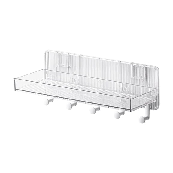 SouMaox Wall Mounted Storage Racks Translucent Finish Adhesive Floating Shelves Organize Toiletries Towels for Residential Restroom Areas