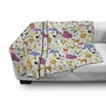 thumbnail image 3 of Cartoon Animal Soft Flannel Fleece Blanket, Love of Nature Theme Children Kids Pattern with Exotic Zoo Comic Characters, Cozy Plush for Indoor and Outdoor Use, 50" x 70", Multicolor, by Ambesonne, 3 of 6