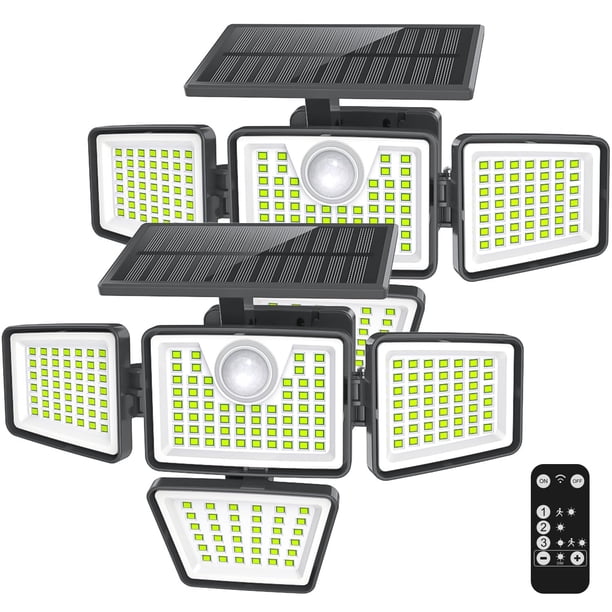 Luces solares daphino 3000LM para exteriores con sensor de movimiento, 2 unidades