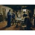 thumbnail image 2 of Fritz von Uhde 24x19 Black Ornate Framed Double Matted Museum Art Print Titled: The Mealtime Prayer (1885), 2 of 5
