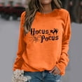 thumbnail image 3 of WEIWEN Halloween Sweatshirt for Women Hocus Pocus Shirts 2026 Trendy Long Sleeve Black Cat Sweaters Halloween Pullover Tops Womens Fall Fashion Clothing Orange, S, 3 of 6