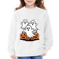 thumbnail image 3 of YunPes Girls Cute Halloween Sweatshirt Funny Ghost Graphic Long Sleeve Pullover Teen Kids Oversized Trendy Streetwear Tops, 3 of 7