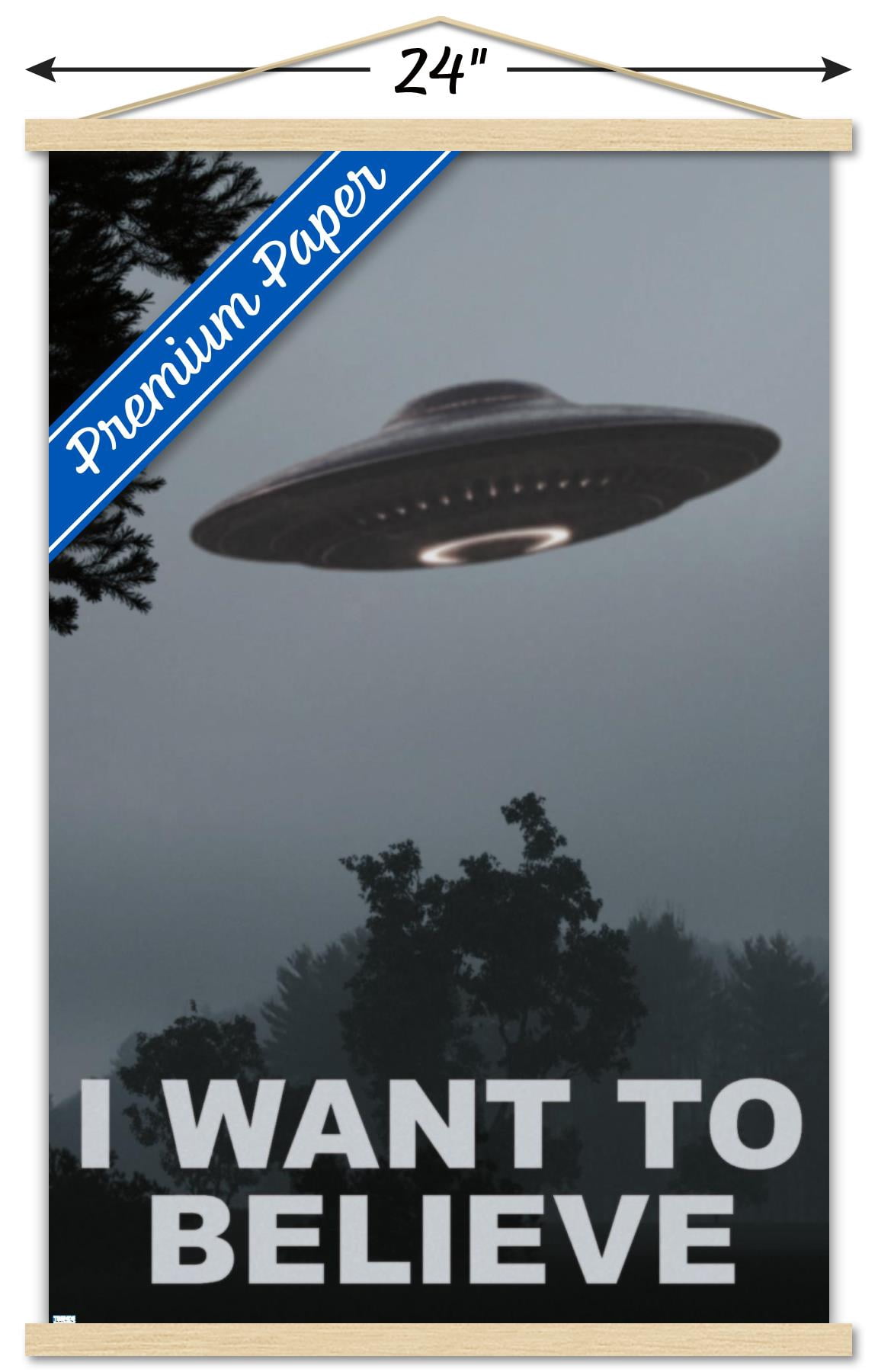 I Want To Believe Wall Poster with Magnetic Frame, 22.375" x 34"