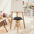 thumbnail image 4 of eHemco Swivel Solid Wood Adjustable Bar Stool, 18.9 to 25.2 Inches, Natural Base with Black Top, 4 of 7