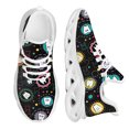 thumbnail image 1 of Zapatos planos con estampado de dientes enrejados de dibujos animados para mujer, zapatillas informales de malla transpirable para mujer, 1 of 6