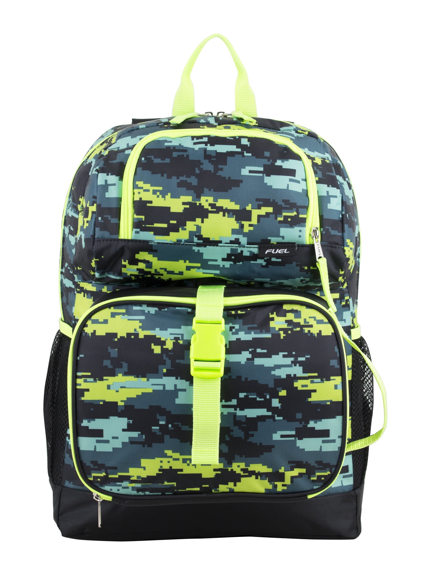 Fuel Unisex 4-Piece Combo Backpack with Lunch Box, Storage Case and Shoe Pouch, Seafoam Camflauge