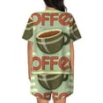 thumbnail image 6 of Daiia Retro Cover For Coffee Pattern Womens Pajama Sets Short Sleeve Pajamas for Women Sets Soft Lounge Sets Casual Round Neck Sleepwear PJS-Medium, 6 of 7