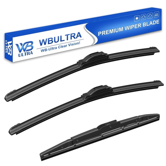 WBULTRA 26" 16" 13" All-Season Beam Windshield Wiper Blades - Silicone, Quiet & Streak-Free - Pack of 3