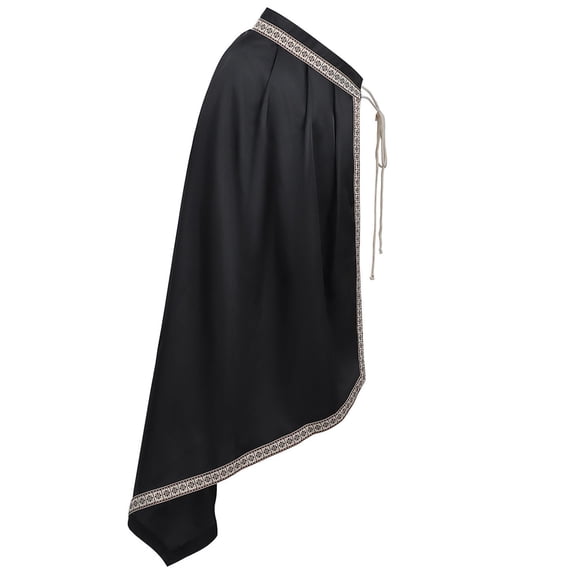 Mens Renaissance Shawl Half Shoulder Cape Medieval Ren Faire Cloak Halloween Costume