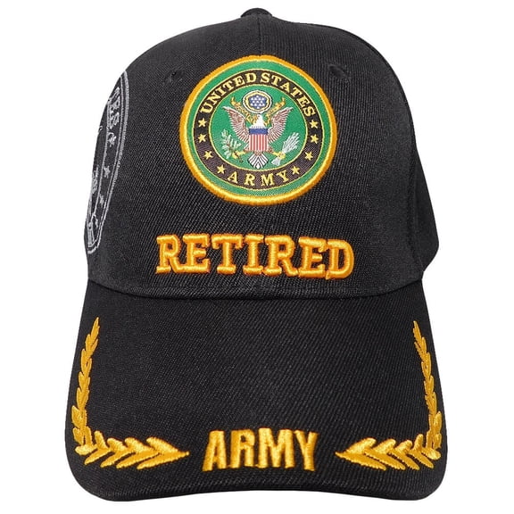 U.S. Army Retired Hat / Army Seal Black Baseball Cap (LICENSED)