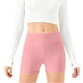 thumbnail image 4 of CPNG Girls Yoga Shorts Sports Cycling Leggings Dance Biker Cartwheel Shorts Solid Color High Waisted Tight Shorts(Light Pink,9-10 Years), 4 of 5