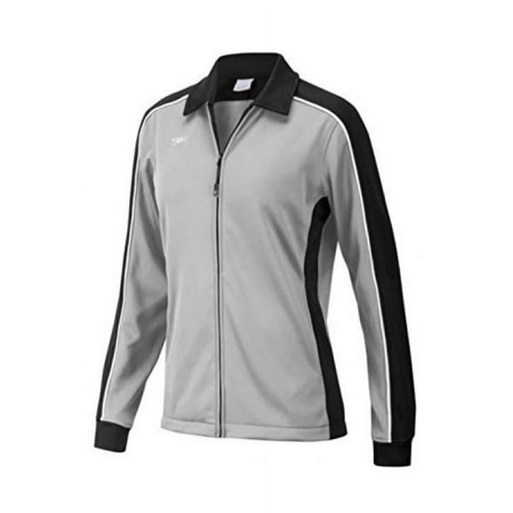 Speedo 7201482 Womens Streamline Warm Up Jacket, Black/Grey, XS