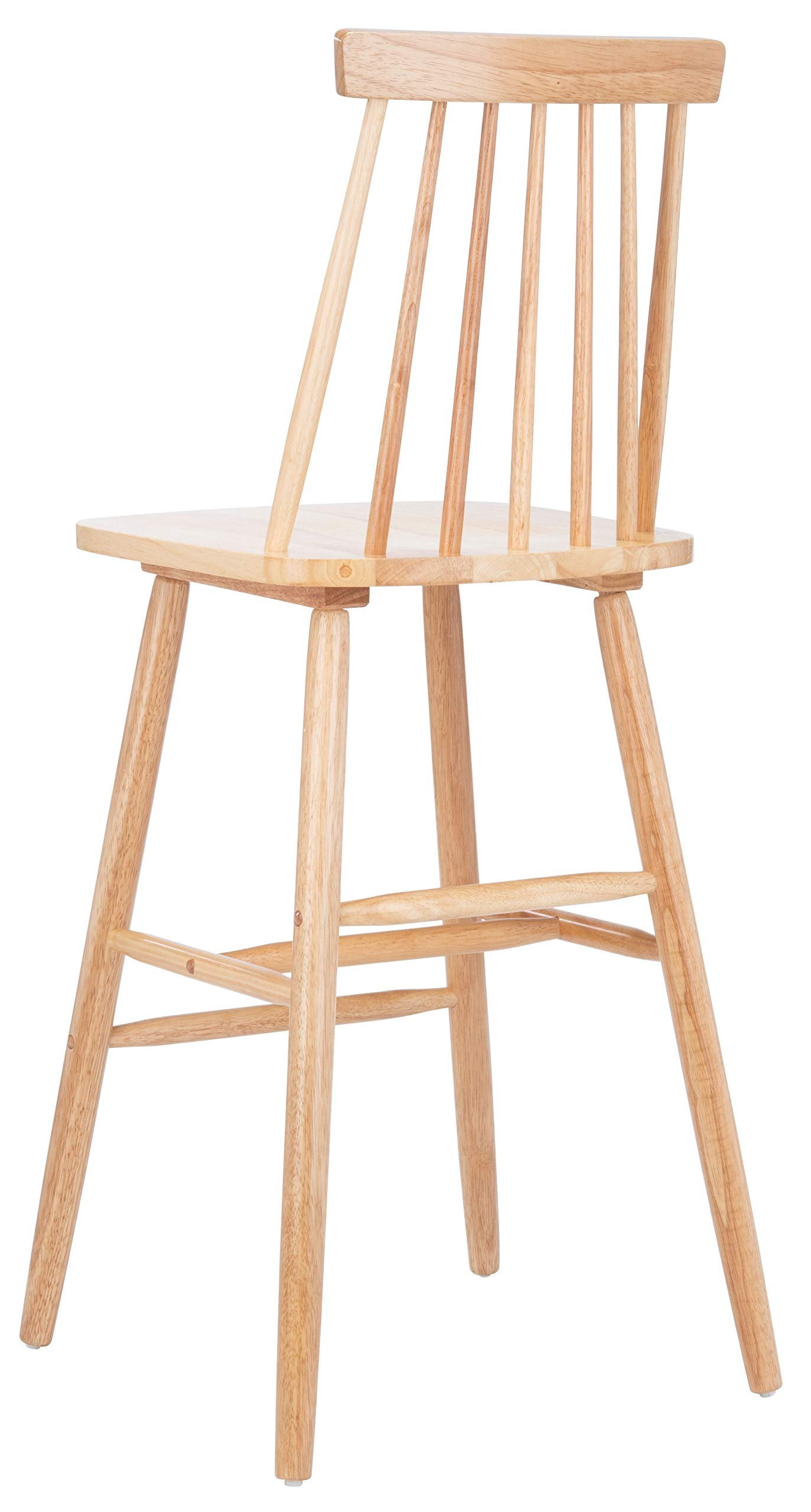 SAFAVIEH Beaufort Solid Spindle Back Bar Stool with Footrest, Natural