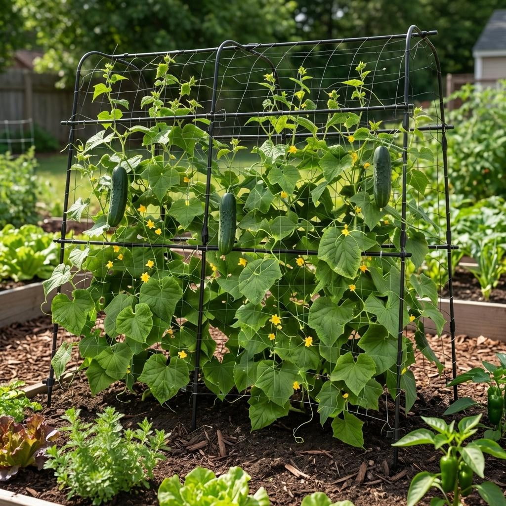 5.3x5.3 FT Black U-Frame Garden Arch, Metal Plant Support for Raised Beds, Cucumbers, Melons, Grapes, Roses & Vining Crops