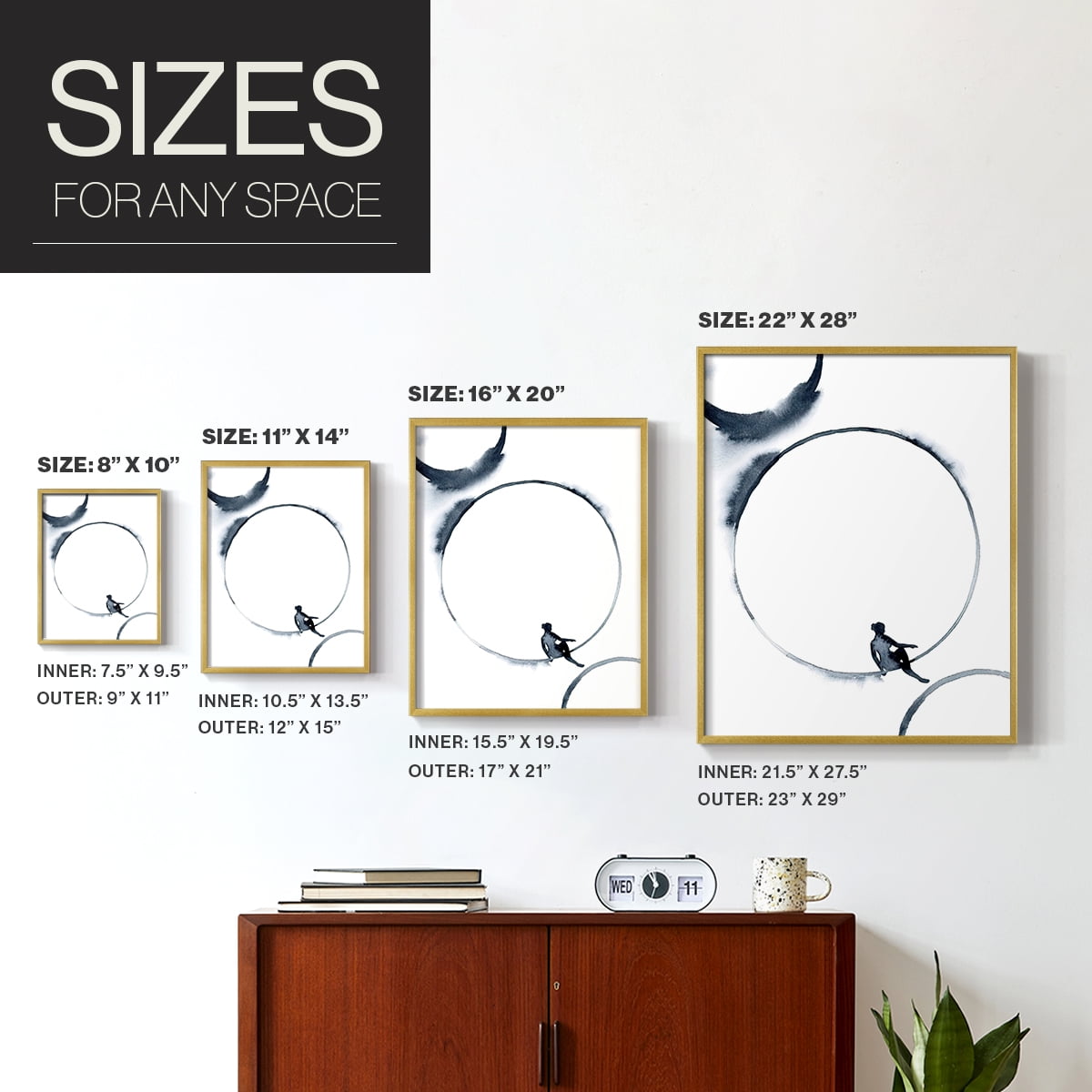 Woman in the Moon I Framed Print - Solid Wood in Single Picture Frame Solid Wood 2 Framed Print