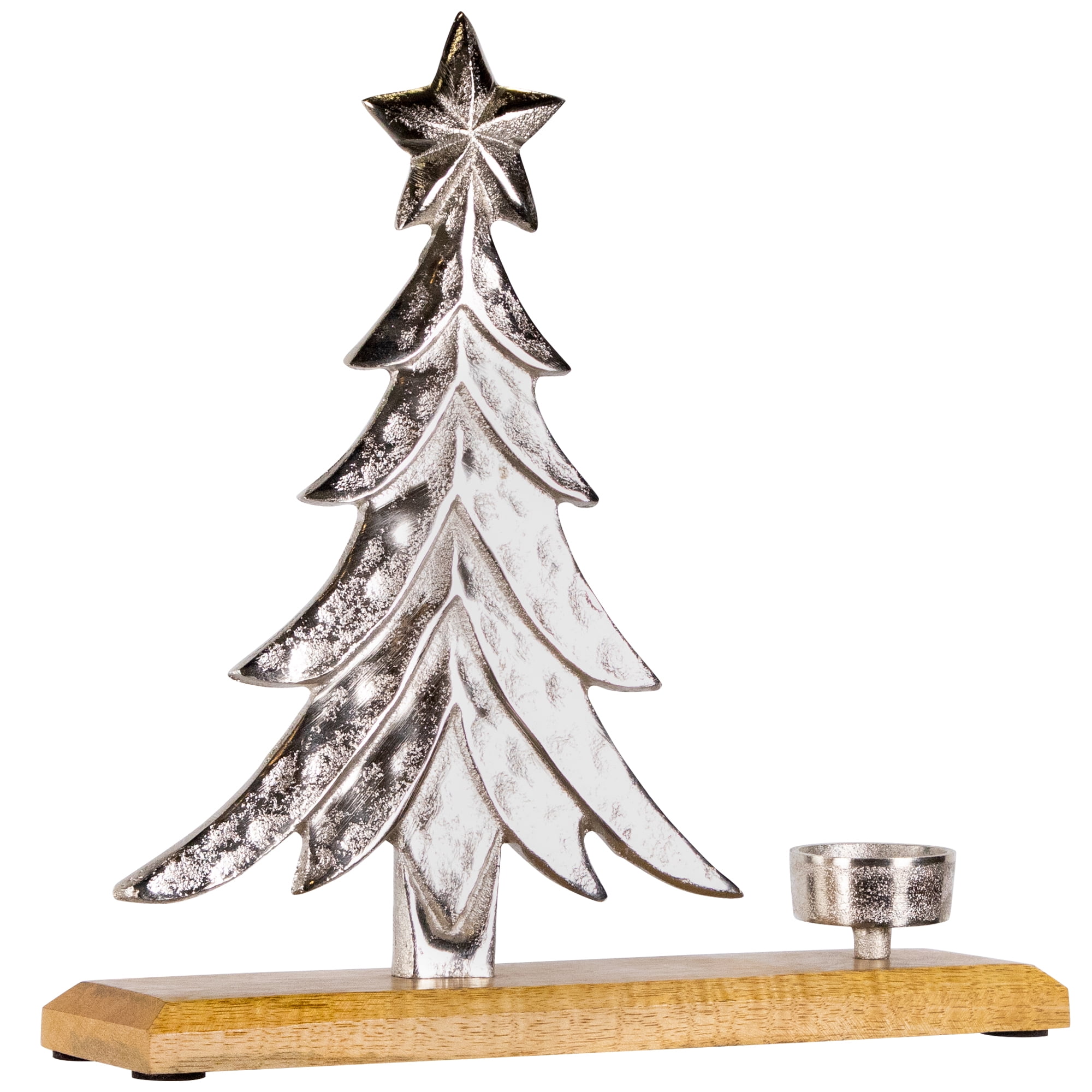 Northlight Downswept Tree with Star Topper Metal Christmas Tealight Holder - 11.5"