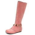 thumbnail image 6 of Viluyesy Womens Tall Boots, Side Zipper Wide Calf Round Toe Fashion Western Knee High Boots Pink, 6 of 7