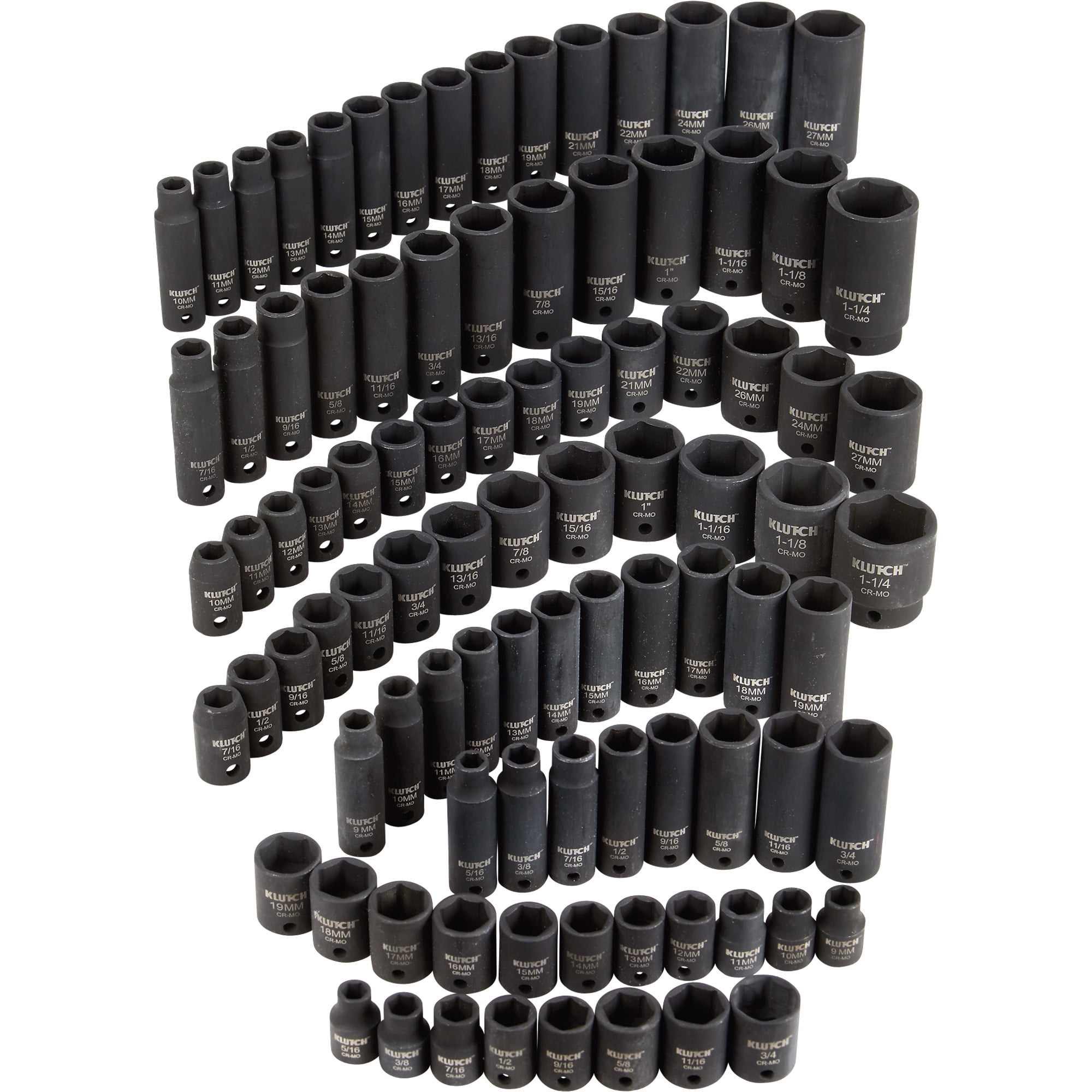 Klutch Universal Joint Impact Socket Set - 24-Pc. 1/2in. Drive
