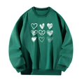 thumbnail image 1 of Sudadera para Mujer Jersey Trajes Elegantes Trajes Sudadera con Cuello Redondo Verde S, 1 of 8