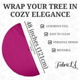 thumbnail image 4 of FabricLA Fuchsia Faux Fur Tree Skirt Cut - 48-Inches with Rounded Edges (No Backing) for Christmas, 4 of 8