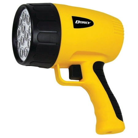 Dorcy 41-1050 Rechargeable Pistol Grip LED Spotlight with AC and DC Adaptor, Yellow
