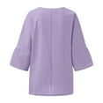 thumbnail image 6 of Fanxing Purple Summer Boho Shirts 3/4 Length Sleeve Womens Tops, 6 of 6