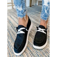 thumbnail image 3 of Daeful Women Canvas Loafers Slip On Flat Shoes Ladies Casual Comfort Trainers Sneakers Black 6.5, 3 of 3