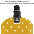 thumbnail image 4 of Square 2Pack PU Leather Mustard Cruise Luggage Tag with Privacy Cover and Name ID Tag for Travel Handbags Backpacks Luggage Tags, 4 of 6