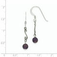 thumbnail image 2 of Sterling Silver Amethyst Antiqued Dangle Earrings (36 X 6) Made In Thailand qe1333, 2 of 2