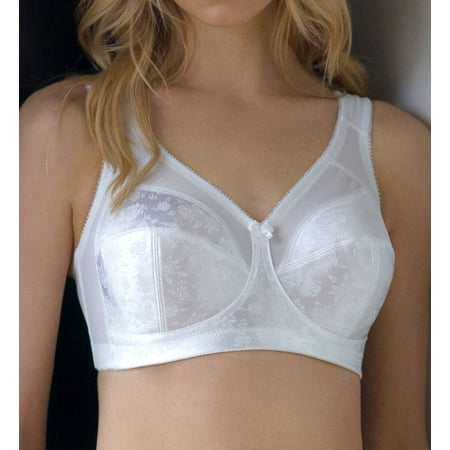 

Women s Cortland Intimates 7102 Full Figure Wireless Seamed Cup Bra (White 38DDD)