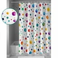 thumbnail image 4 of Colorful Polka Dot Waterproof Fabric Shower Curtain, Rainbow Color Polka Dots Abstract Shower Curtain for Bathroom Curtains Bathtubs Hotel Washable Shower Curtains with 12 Hooks Stall 54x78in, 4 of 6