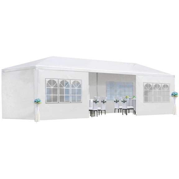 10x30 FT Wedding Party Canopy Tent with 8 Removable Sidewalls - Outdoor Event Gazebo for Gatherings & Celebrations