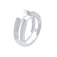 thumbnail image 2 of Round Shape White Cubic Zirconia Two Tone 10k White Gold Curved Enhancer Guard Ring Size - 5, 2 of 3