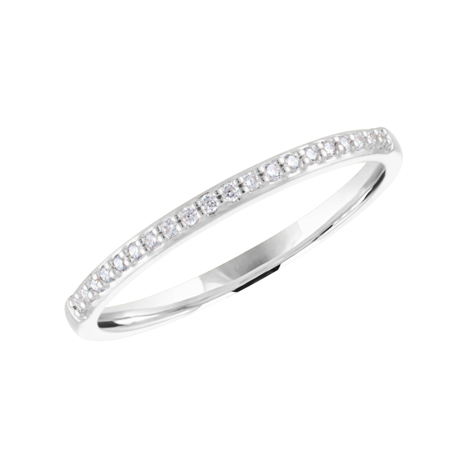 Sterling Silver and Genuine Diamond 1/10 cttw Stackable Ring