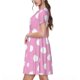 thumbnail image 2 of Balery Pink And White Polka Dot Vestidos sueltos de manga corta para mujer, vestidos de verano 2025, vestidos casuales de corte A con vuelo., 2 of 6