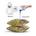 thumbnail image 6 of Outdoor Pillows Waterproof, Summer Sunflower Throw Pillows with Inserts Included, Vintage Floral Botanical Bee Brown Wooden Indoor Outdoor Decorative Lumbar Pillow for Bed/Couch/Patio 12"x20", 2Pcs, 6 of 8