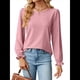 thumbnail image 3 of Camisas de Larga Abullonada para Mujer, Blusas Casuales, Blusas Elegantes, Túnicas, Moda de Otoño 2025, Conjuntos Holgados de Moda Rosa L, 3 of 10