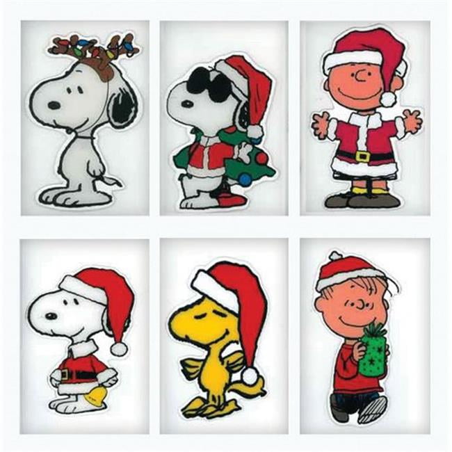 Product Works 62302IP24 Peanuts Christmas Window Gel Clings 6 x 10 in