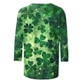 thumbnail image 4 of Stamzod 3/4 Sleeve T Shirts for Women Crew Neck Casual Tops Dressy Summer Work Blouses Clothes Green T XXXL, 4 of 5
