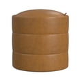 thumbnail image 1 of Otomana de almacenamiento HomePop redonda de piel sintética Carmel, 1 of 4