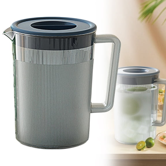 Half Gallon Pitcher with Lid, 60 oz Beverage Juice Drink Containers, BPA-Free Plastic Water Jug for Hot/Cold Ice Tea Kettle Transparent, Orange