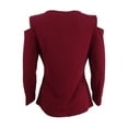 thumbnail image 2 of TOMMY HILFIGER $59 Womens New 1184 Burgundy Cold Shoulder Beaded Cuff Top L B+B, 2 of 2