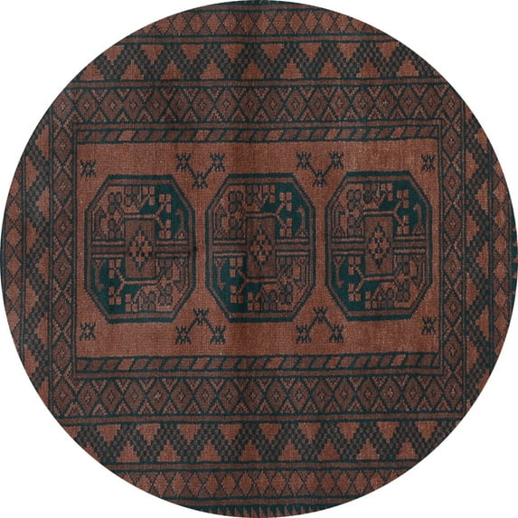 Ahgly Company Indoor Round Southwestern Light Blue Country Area Rugs, 7' Round