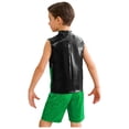 thumbnail image 2 of Hansber Boys Hip Hop Street Jazz Dance Outfit Kids Color Block Sleeveless Tank Top with Sequin Shorts Set Green 16, 2 of 5
