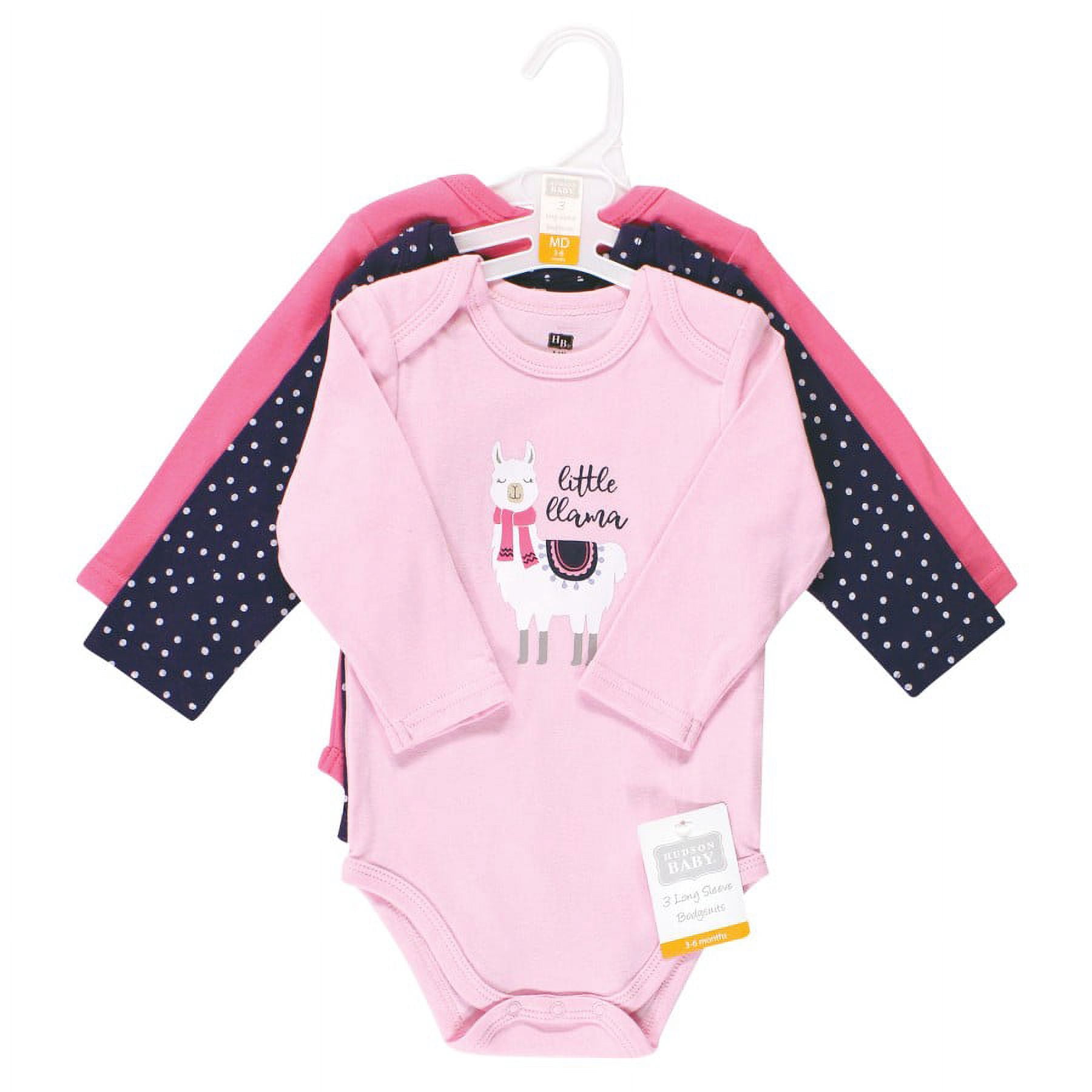 Hudson Baby Cotton Long-Sleeve Bodysuits, 3-Pack, Newborn- 24 Months
