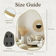 thumbnail image 3 of PERFNIQUE Irregular Wall Mirror Asymmetrical Mirror, 28''x20'' Golden Wood Framed Mirror for Bathroom Bedroom Living Room Entryway, 3 of 9