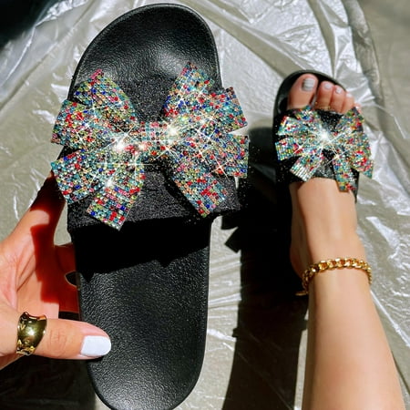 

NEGJ Women Fish Mouth Shoes Fashion Flat Sandal Platform Sequined Beach Slippers Summer Casual Fashion Co
