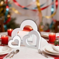 Kumdkd Nested Heart Wooden Decor Set of 3, White Matte Finish Graduated Sizes Wall Hanging Ornaments for Wedding, Valentine's Day, Anniversary, or Romantic Home Tabletop Decoration