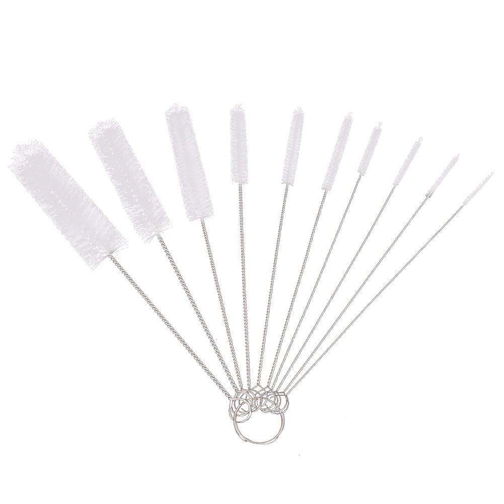 Nitouy 10Pcs Straw Cleaning Brush Stainless Steel Drinking Straw